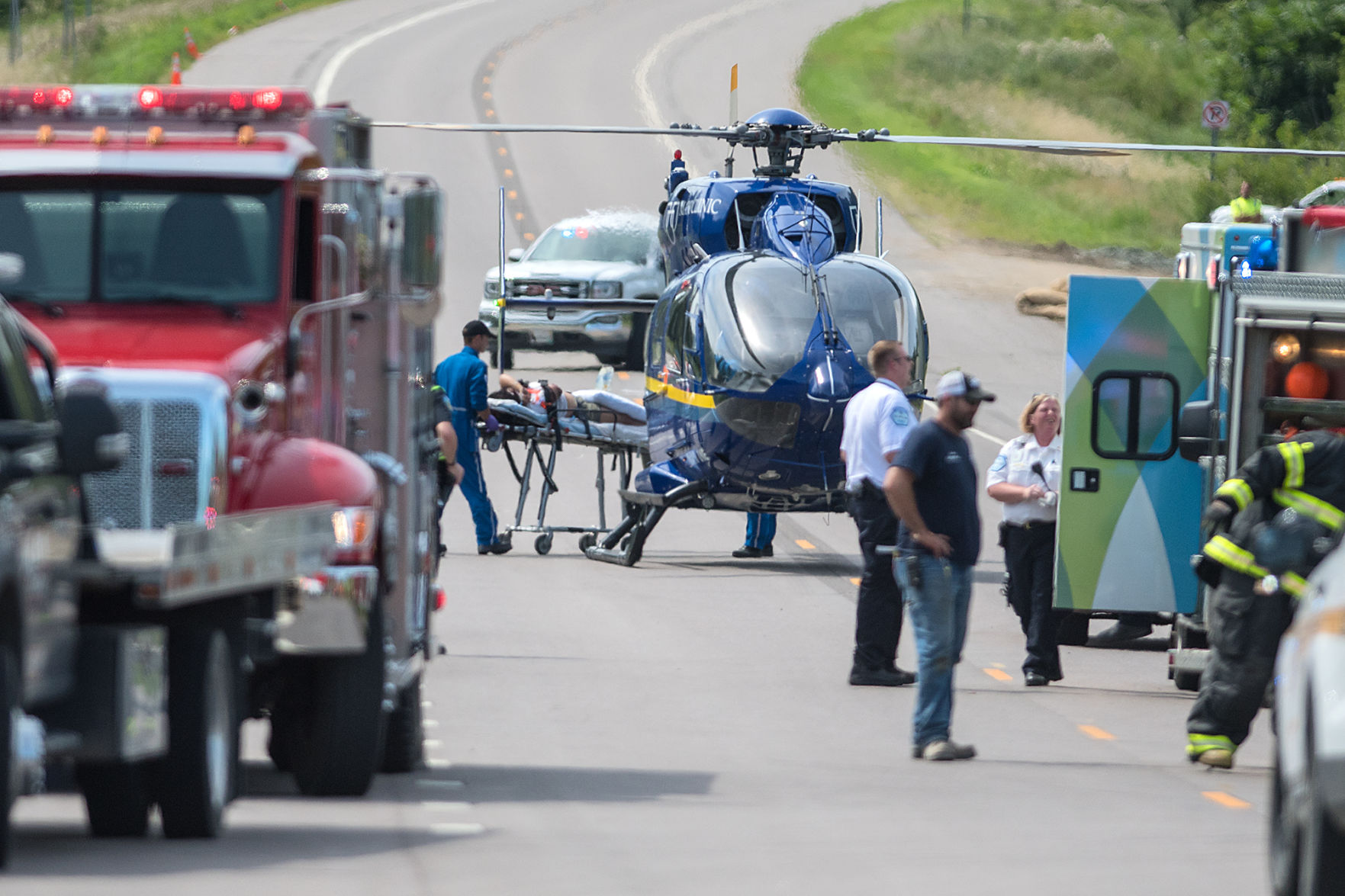 Injuries in rollover east of St. Peter